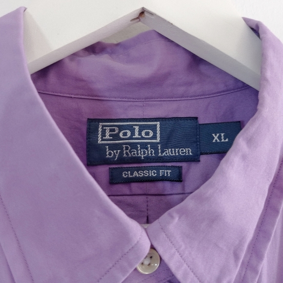 Polo Ralph Lauren Button Up Shirt - Size XL - Purple Green - Picture 3 of 4